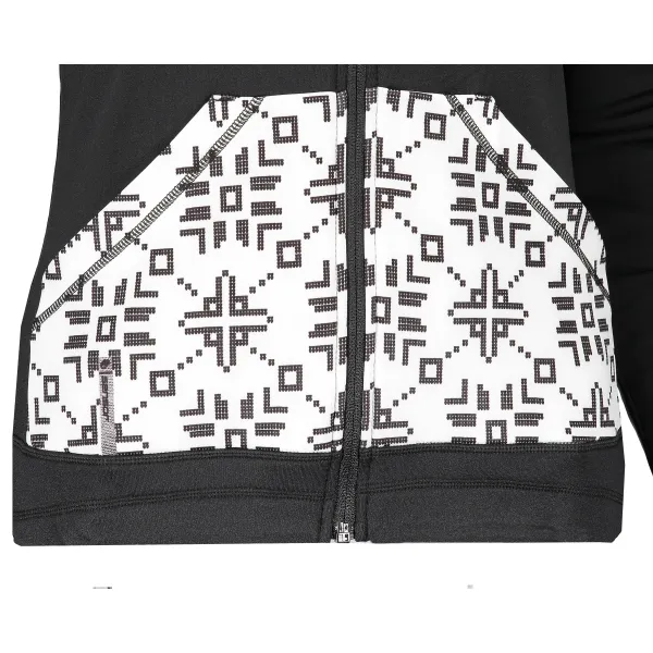  Ženska majica SENSOR TECNOSTRETCH PATTERN celozip 17200076 CRNA 
