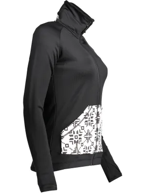 Ženska majica SENSOR TECNOSTRETCH PATTERN celozip 17200076 CRNA