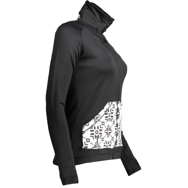  Ženska majica SENSOR TECNOSTRETCH PATTERN celozip 17200076 CRNA 
