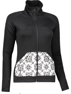 Ženska majica SENSOR TECNOSTRETCH PATTERN celozip 17200076 CRNA
