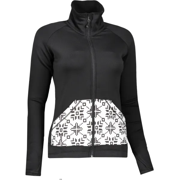  Ženska majica SENSOR TECNOSTRETCH PATTERN celozip 17200076 CRNA 