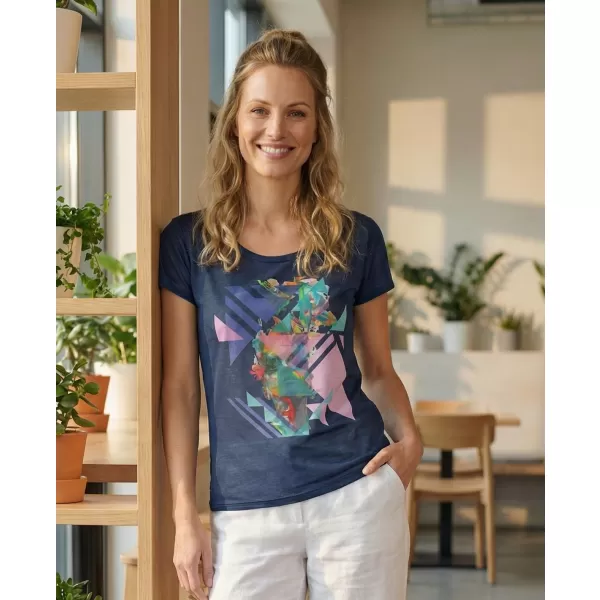  Ženska majica kratkih rukava KIXMI INGRID TAMNO PLAVA 