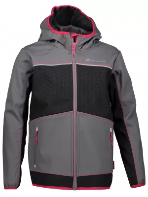 Dječja softshell jakna ALPINE PRO STORMO 2 KJCP146 SIVA/RUŽIČASTA