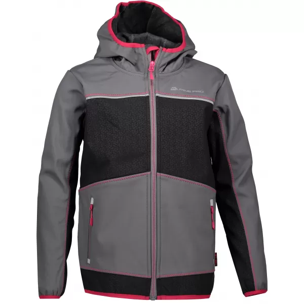  Dječja softshell jakna ALPINE PRO STORMO 2 KJCP146 SIVA/RUŽIČASTA 
