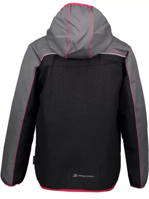 Dječja softshell jakna ALPINE PRO STORMO 2 KJCP146 SIVA/RUŽIČASTA
