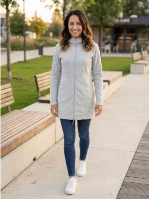 Ženska dukserica s produljenom runom ALPINE PRO SYLVA LCTP109 SVIJETLO SIVE BOJE