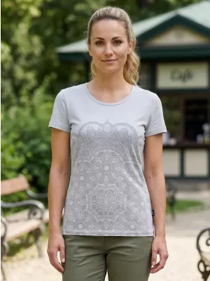 Ženska majica s kratkim rukavima SAM 73 LTSP531 SVIJETLO SIVE BOJE