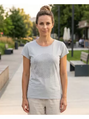 Ženska majica s kratkim rukavima SAM 73 LTSP534 SVIJETLO SIVE BOJE