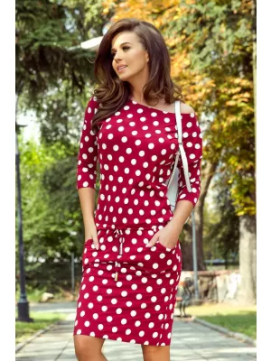 Ženska haljina numeco a13-111 bijela polka numuco1