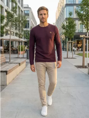 Muški pulover ALTISPORT QUOD MPLR079 TAMNOCRVENA