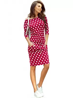 Ženska haljina numeco a13-111 bijela polka numuco1