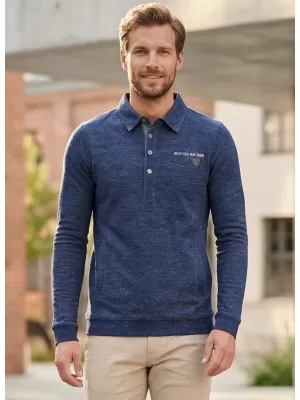 Muški sweatshirt KIXMI JASPER TAMNOPLAVI ODSJAJI