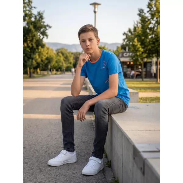  Dječak t -majica s kratkim rukavima SAM 73 KTSR257 PLAVI 