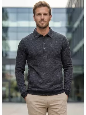 Muški sweatshirt KIXMI JASPER CRNO ISTICANJE