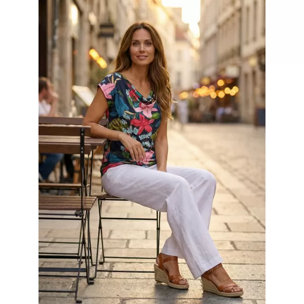  Ženska majica kratkih rukava KIXMI JACINTA TAMNO PLAVA 