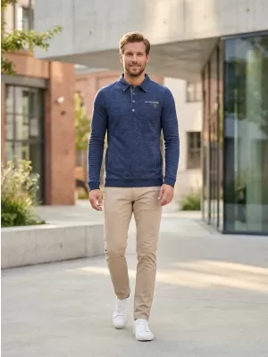 Muški sweatshirt KIXMI JASPER TAMNOPLAVI ODSJAJI