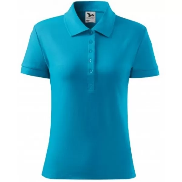  Ženska majica s kragnom MALFINI COTTON 213 TIRKIZ 