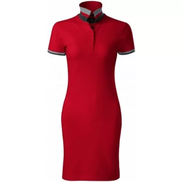  Ženska haljina sa kragnom MALFINI PREMIUM DRESS UP 271 CRVENA FORMULA 