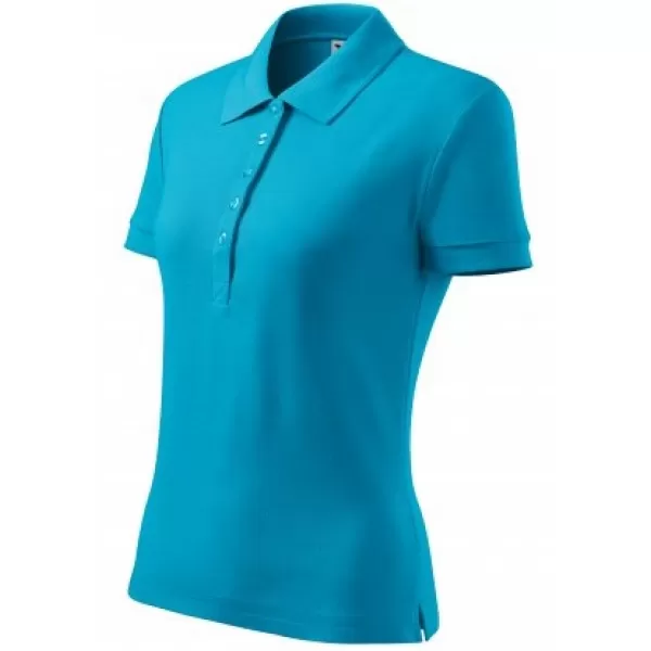  Ženska majica s kragnom MALFINI COTTON 213 TIRKIZ 