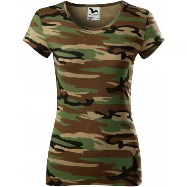  Ženska majica kratkih rukava MALFINI CAMO PURE 122 KAMUFLAŽNO SMEĐA 