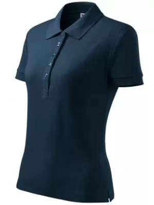 Ženska majica s kragnom MALFINI COTTON 213 TAMNOPLAVA