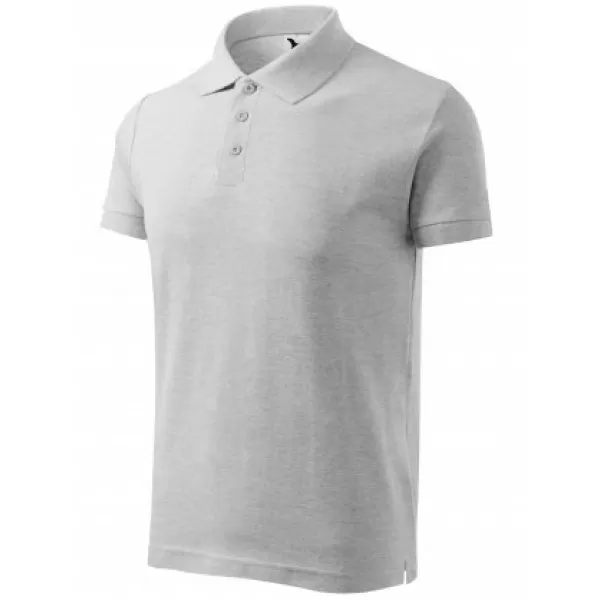  Muška majica s kragnom MALFINI COTTON 212 SVIJETLO SIVI ODSJAJI 