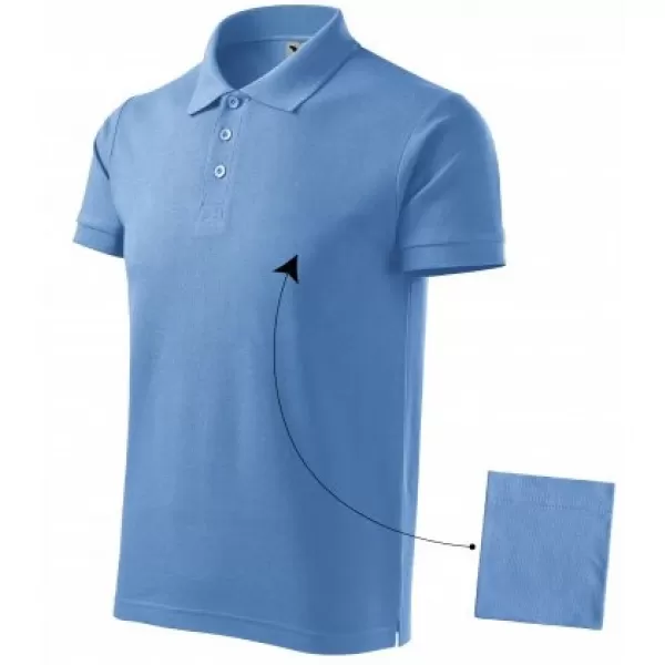  Muška majica s kragnom MALFINI COTTON 212 NEBESKO PLAVO 