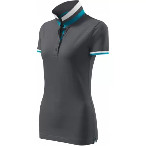  Ženska majica s kragnom MALFINI PREMIUM COLLAR UP 257 SVIJETLI ANTRACIT 