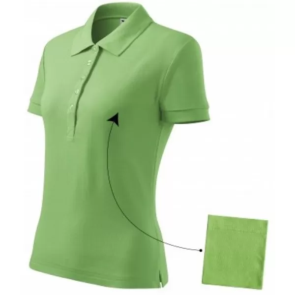  Ženska majica s kragnom MALFINI COTTON 213 TRAVA ZELENA 