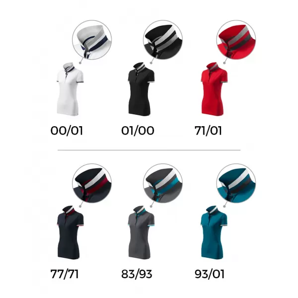  Ženska majica s kragnom MALFINI PREMIUM COLLAR UP 257 TAMNA MORNARICA 