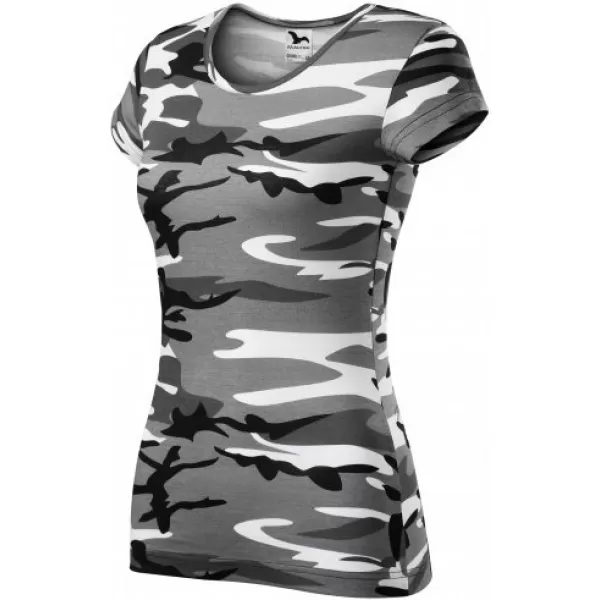  Ženska majica kratkih rukava MALFINI CAMO PURE 122 MASKIRNO SIVA 