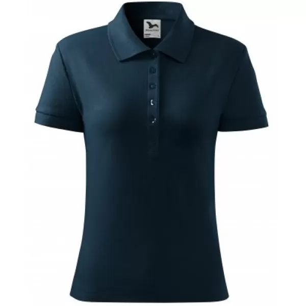  Ženska majica s kragnom MALFINI COTTON 213 TAMNOPLAVA 