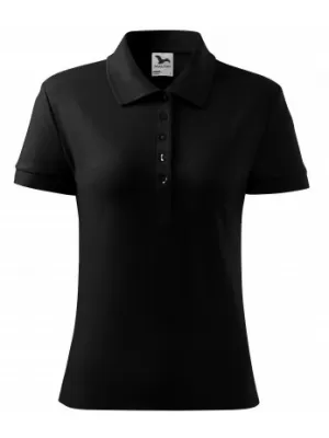 Ženska majica s kragnom MALFINI COTTON 213 CRNA