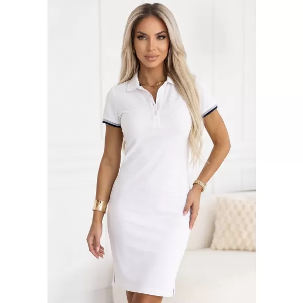  Ženska haljina sa kragnom MALFINI PREMIUM DRESS UP 271 BIJELA 