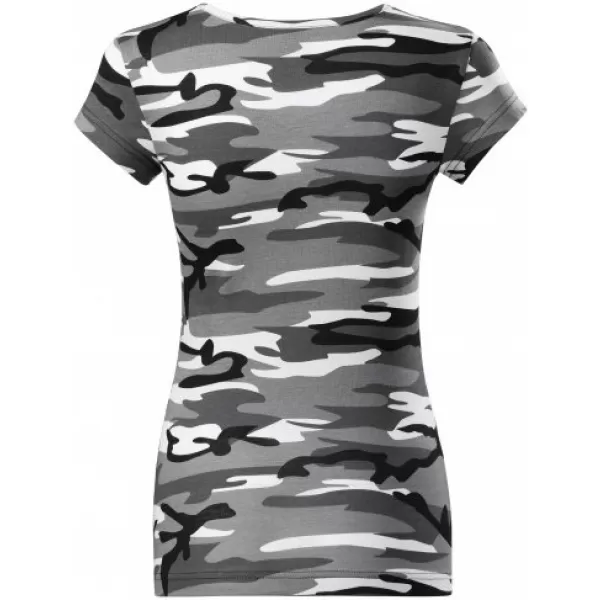  Ženska majica kratkih rukava MALFINI CAMO PURE 122 MASKIRNO SIVA 