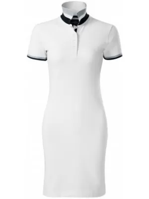 Ženska haljina sa kragnom MALFINI PREMIUM DRESS UP 271 BIJELA