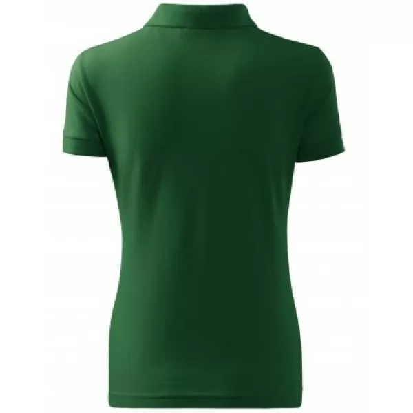  Ženska majica s kragnom MALFINI COTTON 213 TAMNOZELENE BOJE 