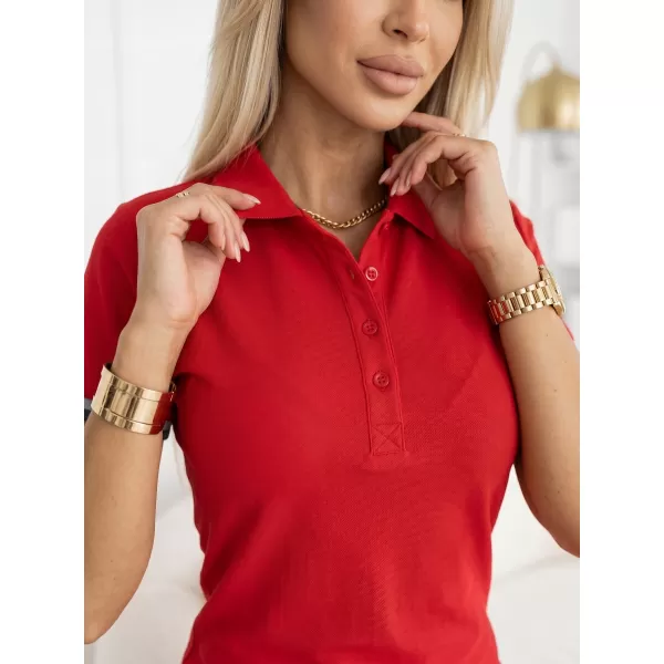  Ženska haljina sa kragnom MALFINI PREMIUM DRESS UP 271 CRVENA FORMULA 