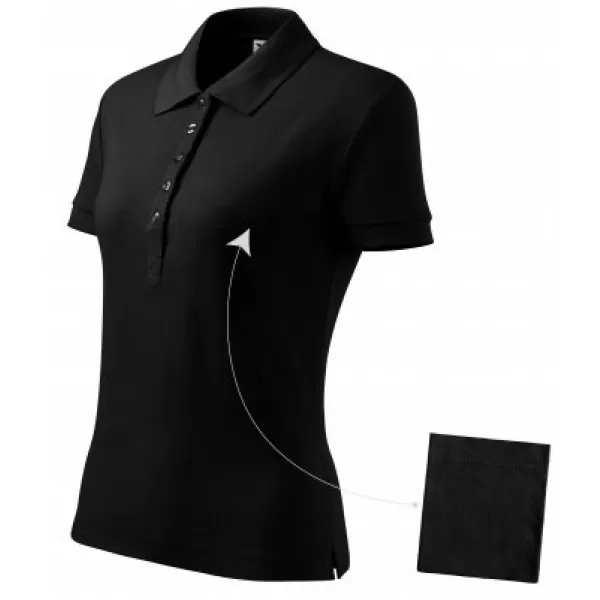  Ženska majica s kragnom MALFINI COTTON 213 CRNA 