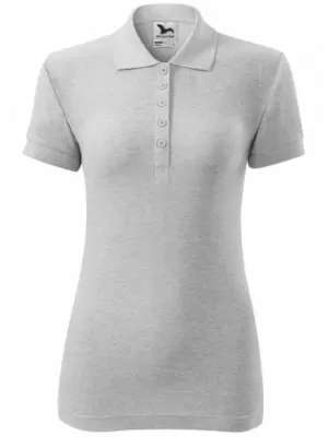 Ženska majica s kragnom MALFINI COTTON 213 SVIJETLO SIVI ODSJAJI