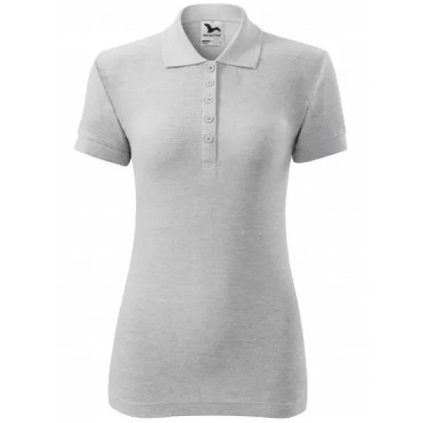  Ženska majica s kragnom MALFINI COTTON 213 SVIJETLO SIVI ODSJAJI 