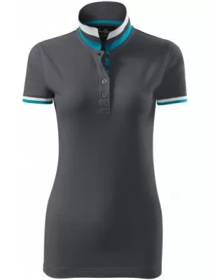 Ženska majica s kragnom MALFINI PREMIUM COLLAR UP 257 SVIJETLI ANTRACIT