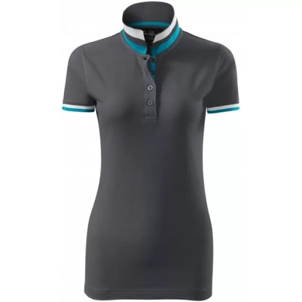  Ženska majica s kragnom MALFINI PREMIUM COLLAR UP 257 SVIJETLI ANTRACIT 