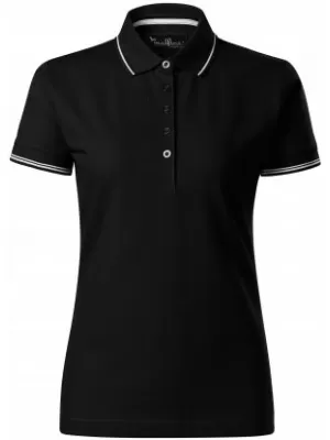 Ženska majica s kragnom MALFINI PREMIUM PERFECTION PLAIN 253 CRNA