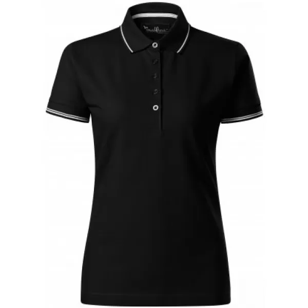  Ženska majica s kragnom MALFINI PREMIUM PERFECTION PLAIN 253 CRNA 