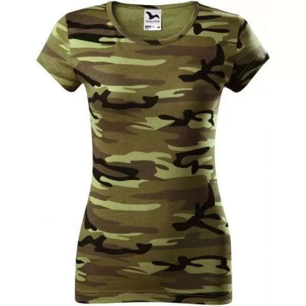  Ženska majica kratkih rukava MALFINI CAMO PURE 122 KAMUFLAŽNO ZELENA 