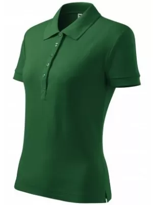Ženska majica s kragnom MALFINI COTTON 213 TAMNOZELENE BOJE