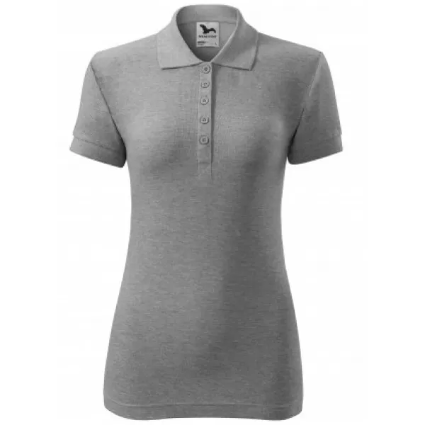  Ženska majica s kragnom MALFINI COTTON 213 TAMNO SIVI ODSJAJI 