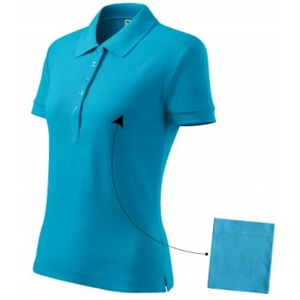  Ženska majica s kragnom MALFINI COTTON 213 TIRKIZ 
