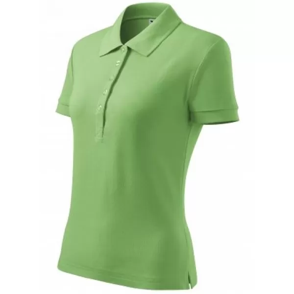  Ženska majica s kragnom MALFINI COTTON 213 TRAVA ZELENA 